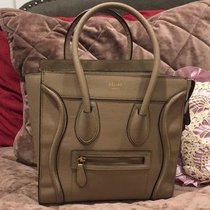 Celine Mini Luggage Handbag Tan